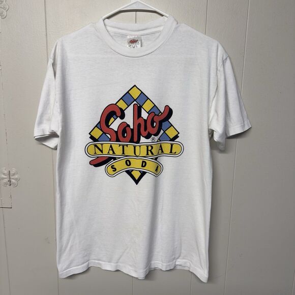 Vtg Soho Natural Soda Promotional T Shirt Single Stitch Made In USA Men M GUC - Picture 1 of 11